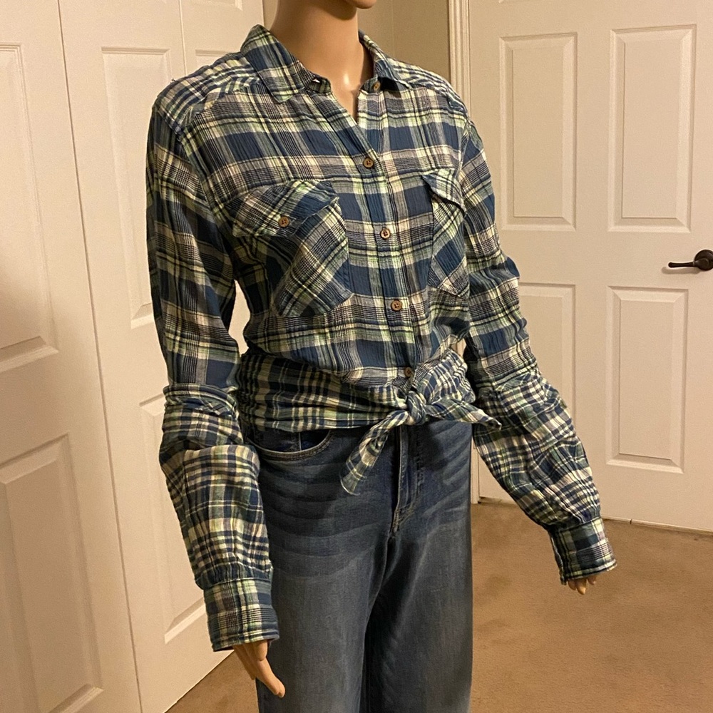 Free People Western Plaid Shirt - Picture 3 of 11